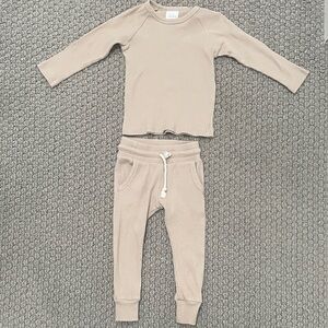 Mebie Baby Tan Long Sleeve Top and Pants Set -18 month